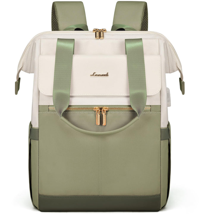 LOVEVOOK Rucksack Erbsengrün, Moderner Laptop Schulrucksack, Schultasche Teenager Backpack Women Ele
