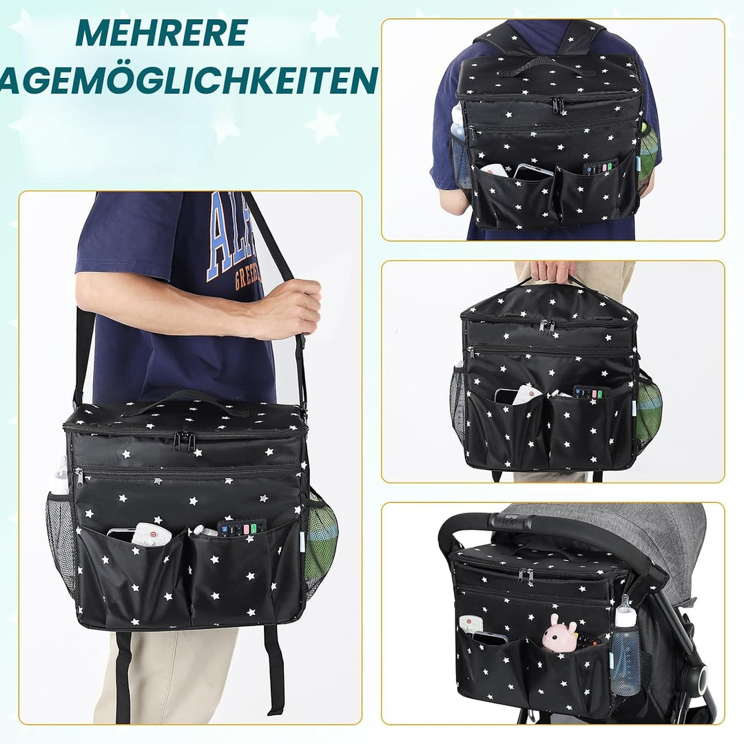 Orzbow XL Buggy Organizer Taschen,22 L Grosser Kinderwagen Windel Organizer mit Getränkehaltern und