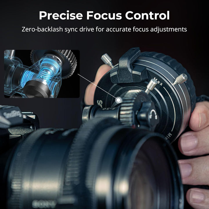 SMALLRIG Follow Focus F50 mit stufenloser dynamischer Dämpfungshebeleinstellung und A/B-Anschlägen,