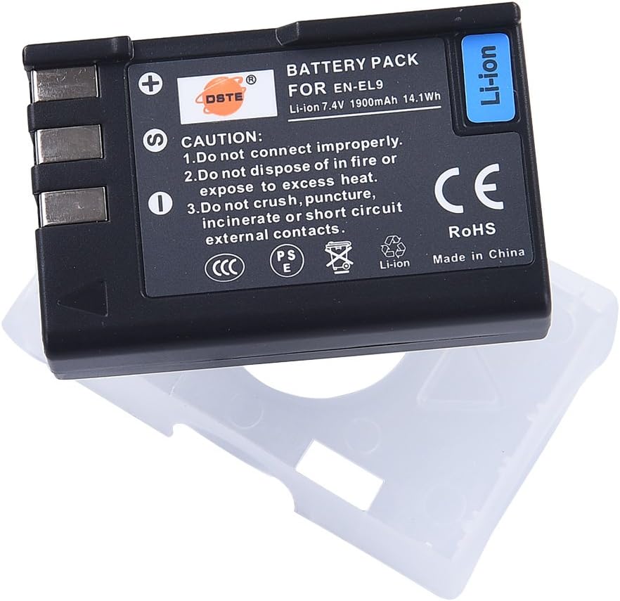 DSTE EN-EL9A EN-EL9 Ersatzakku (2er Pack) und Smart LED Dual USB-Ladegerät Kompatibel mit Nikon D40