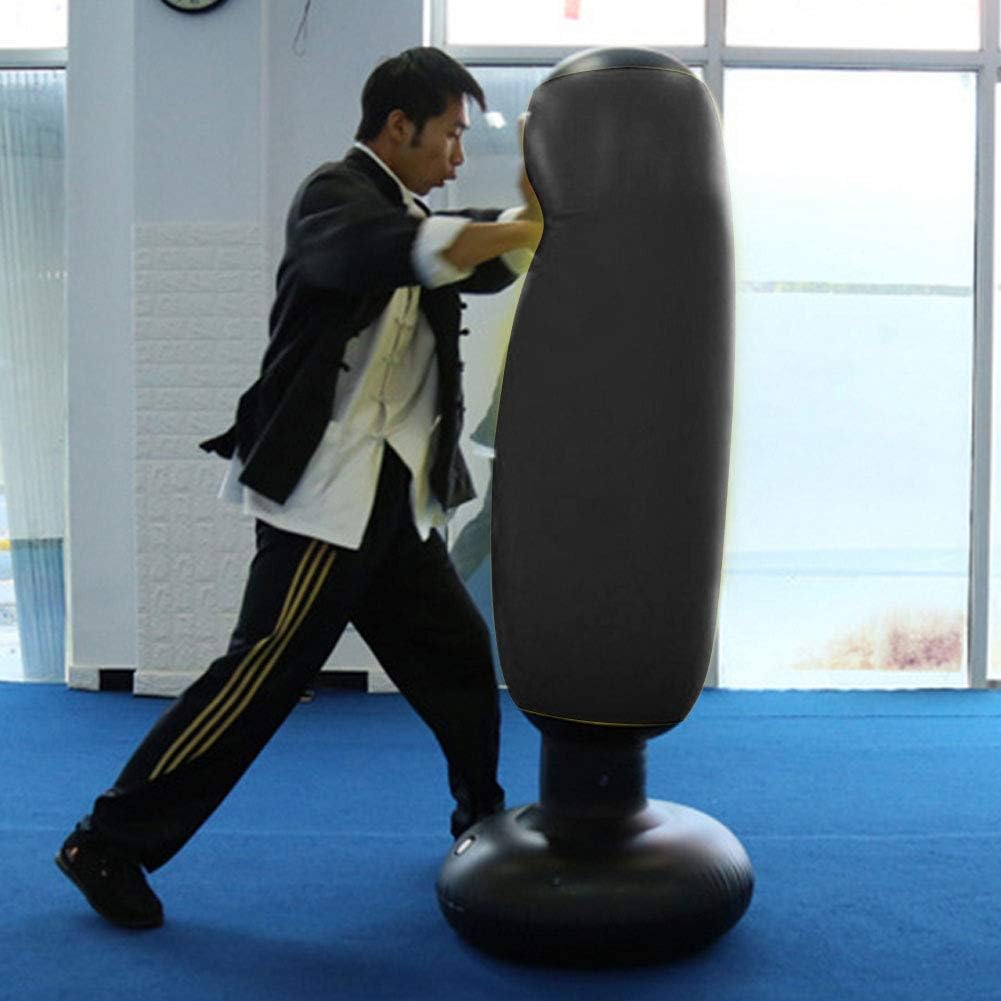 Boxsack Standing Boxsack Bxing Trainingsgeräte Aufblasbarer Boxsack für das MMA Kick Training Schwar