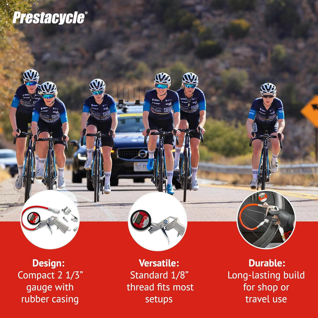 Prestacycle Prestaflator 255psi Digital Gauge Bottom Mount (für digitale Prestaflatoren und Atemregl