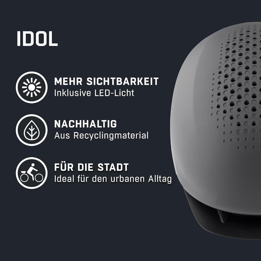 ALPINA Idol - Nachhaltiger, Beleuchteter & Leichter Fahrradhelm Mit LED-Licht & Sonnenschild Für Erw