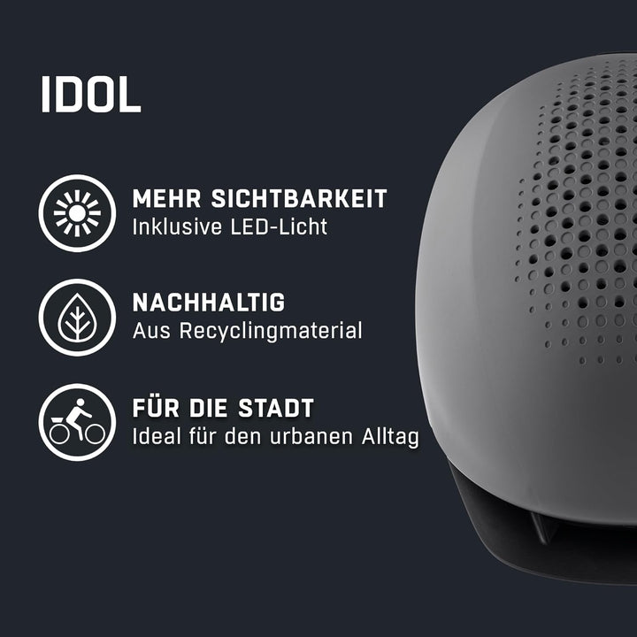ALPINA Idol - Nachhaltiger, Beleuchteter & Leichter Fahrradhelm Mit LED-Licht & Sonnenschild Für Erw