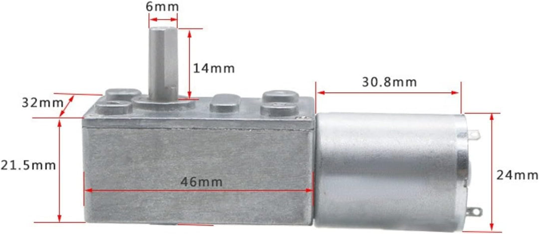 12 V DC Endlosschraubenmotor Reduziermotor mit Autoblocking Srong Encoder, Ausgangsachse 6 mm (10 RP