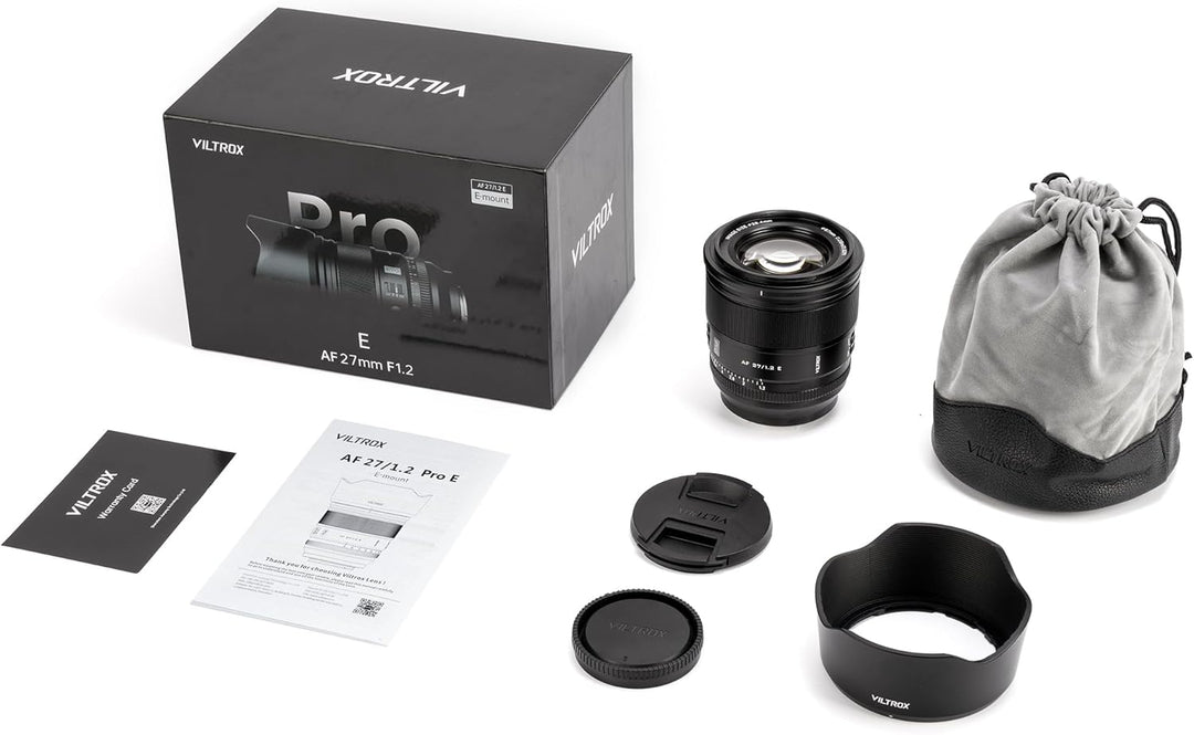 VILTROX 27mm F1.2 Pro E Mount Objektiv, 27mm f/1.2 Autofokus Grosse Blende APS-C Prime Objektiv, Kom