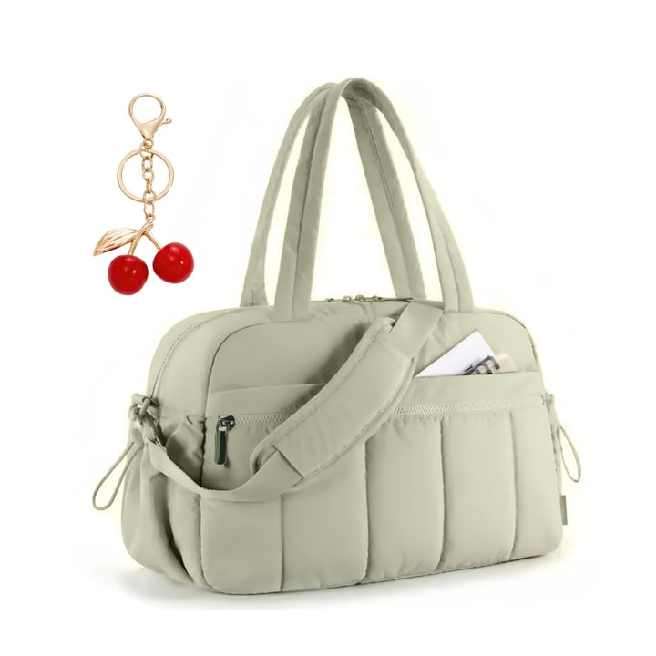 Puffer Reisetasche Damen, Sporttasche Gym Travel Bag, Handgepäck Tasche Weekender mit PVC nasse Tasc