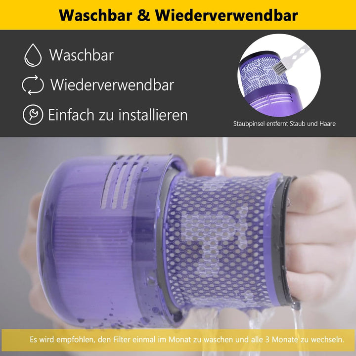 PIBONUS 2 Stück Filter für Dyson V11 V15 SV14 SV22 Waschbar Ersatzfilter Kompatibel mit Absolute Ani