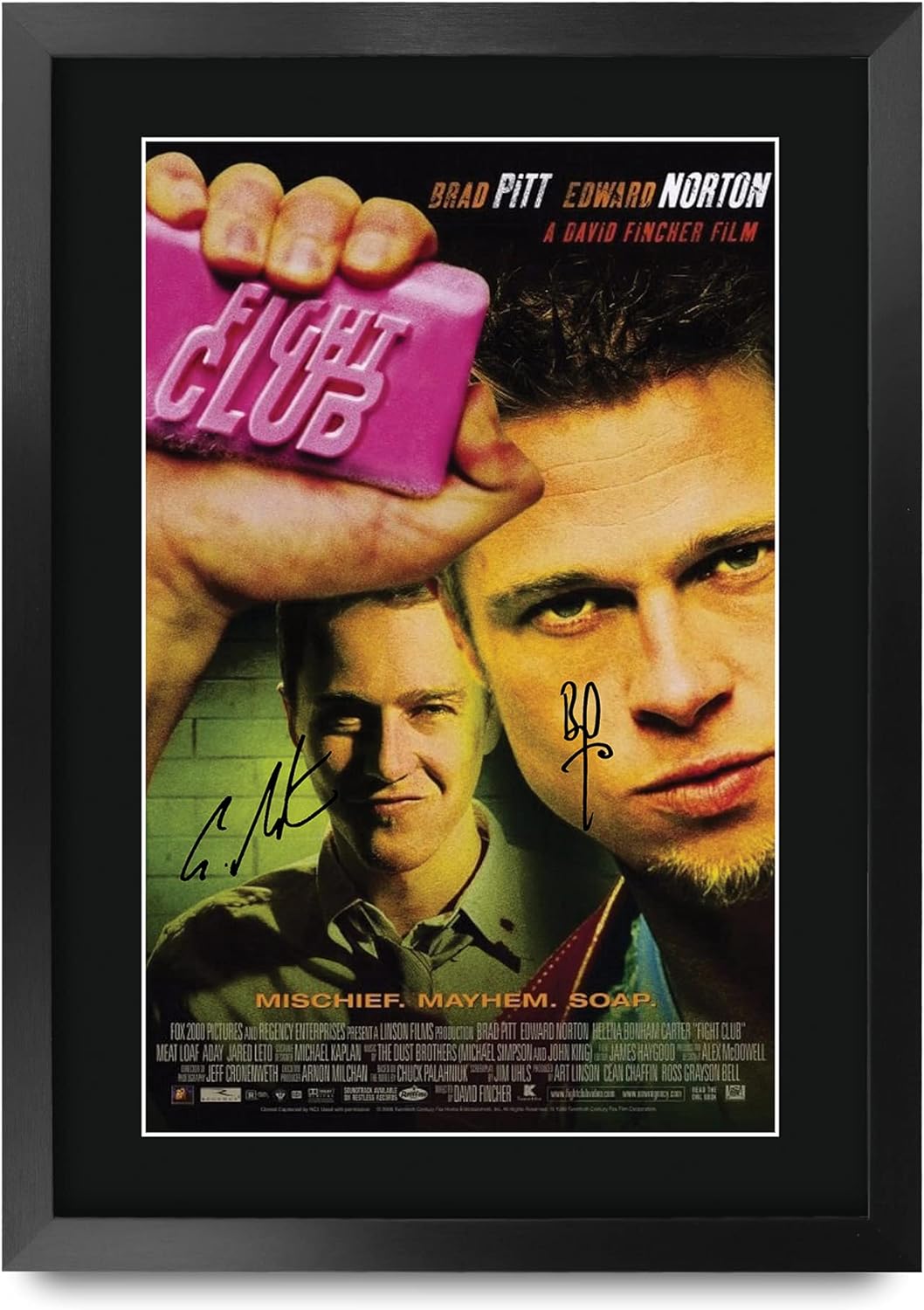 HWC Trading Fightclub A3 Gerahmte Signiert Gedruckt Autogramme Bild Druck-Fotoanzeige Geschenk Für B