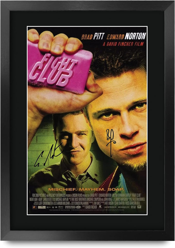 HWC Trading Fightclub A3 Gerahmte Signiert Gedruckt Autogramme Bild Druck-Fotoanzeige Geschenk Für B