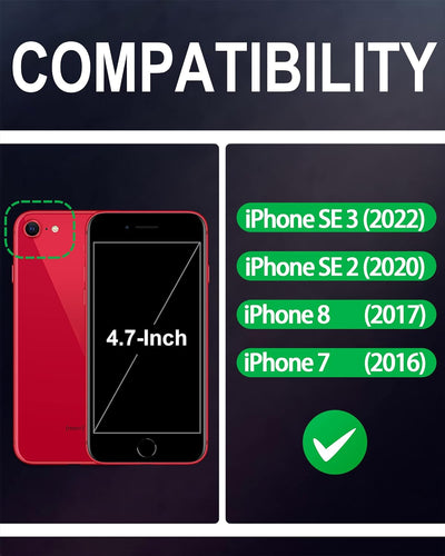 SHIELDON iPhone SE 2022 Hülle 5G, iPhone 8 Handyhülle, Stossfeste Schutzhülle [Erstklassig Rindslede