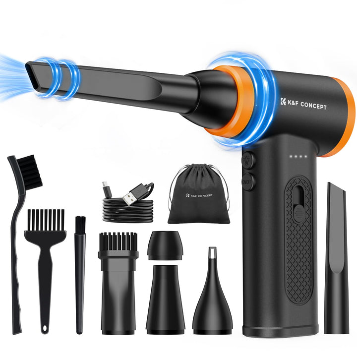 K&amp;F CONCEPT Elektrische Staubgebläse mit LED-Licht, 120000 RPM, 5000mAh Akku, Stufenloses Getriebe,W