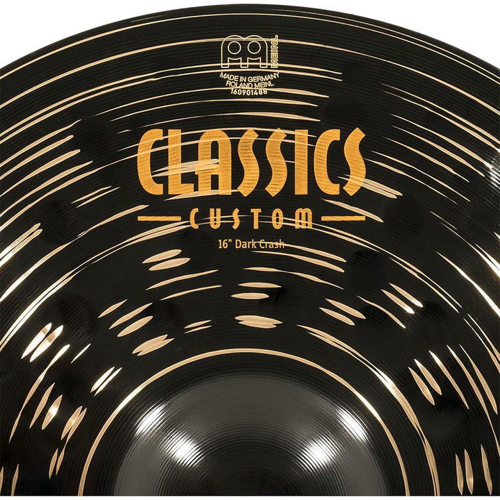 Meinl Cymbals Classics Custom Dark Crash 16 Zoll (Video) Schlagzeug Becken (40,64cm) B12 Bronze, Dun