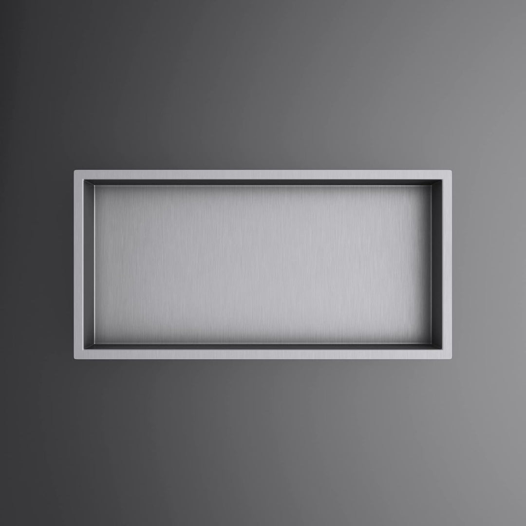 Mai & Mai Duschnische Bad Silber 30cm x 60cm x 8,3cm Wandnische befliesbar aus Edelstahl Duschregal