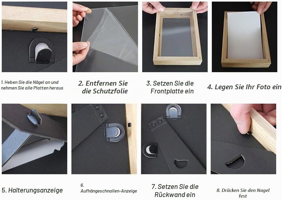 Muzilife Bilderrahmen 11er Set mit Passepartout, Fotorahmen für Fotos Collagen in 8pcs 17x12cm + 3pc