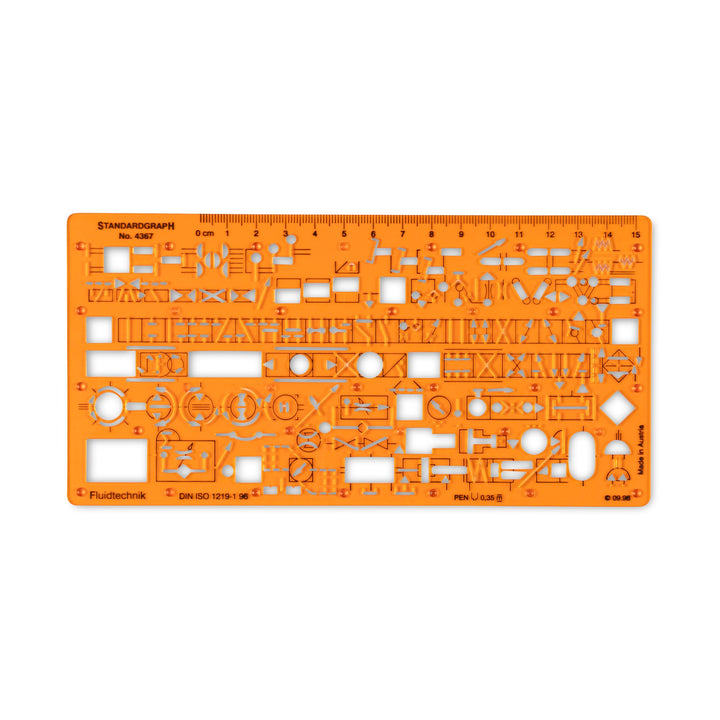 Hydraulik Pneumatik Fluidtechnik Flusssteuerung Schema Symbols Installation Schablone Zeichenschablo