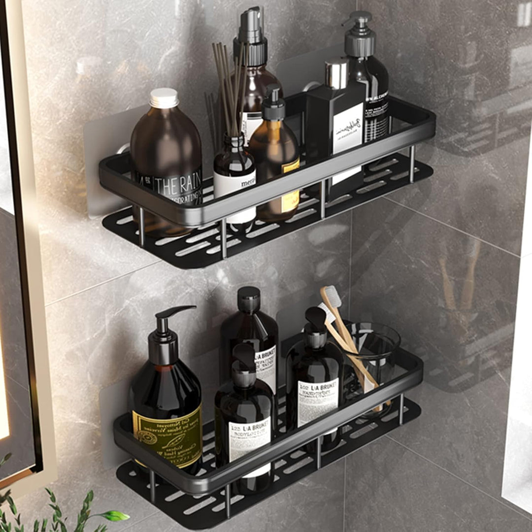 Duschablage Ohne Bohren,Duschregal Aluminium Duschkorb Selbstklebend für,Moderner Badezimmerregal,Ma