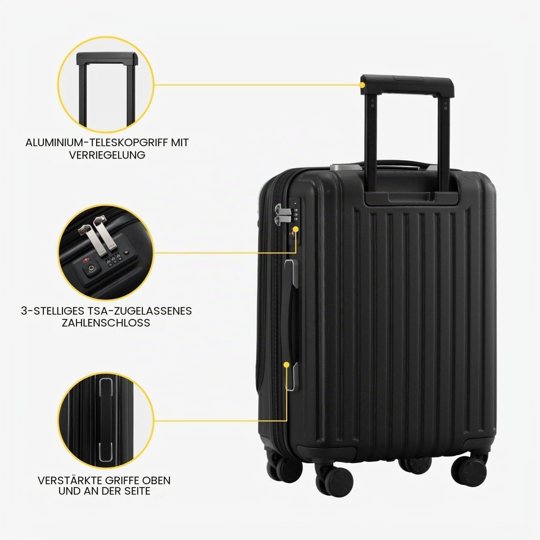 LEVEL8 Koffer Trolleys Hartschalen Leicht ABS+ PC Handgepäck Hartschalen-Koffer Trolley Rollkoffer R