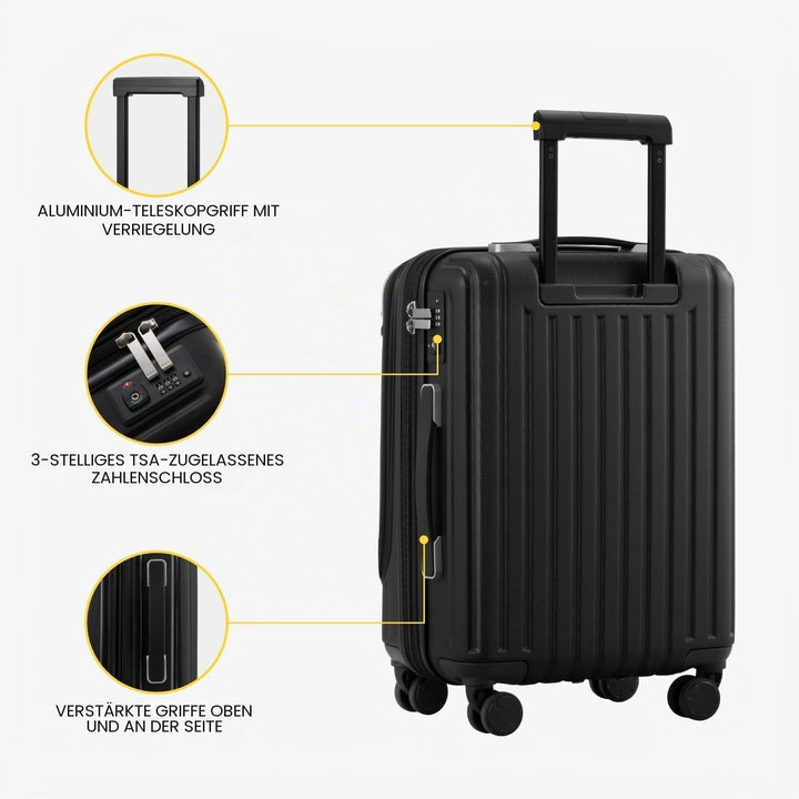 LEVEL8 Koffer Trolleys Hartschalen Leicht ABS+ PC Handgepäck Hartschalen-Koffer Trolley Rollkoffer R