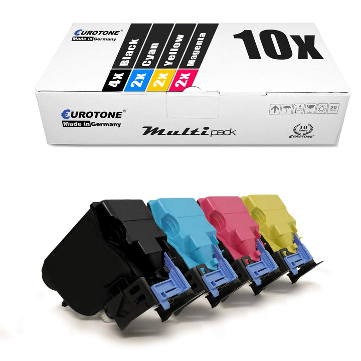 Eurotone 10x Müller Printware Toner für Konica Minolta Bizhub C 25 ersetzt TNP27 Black Cyan Magenta
