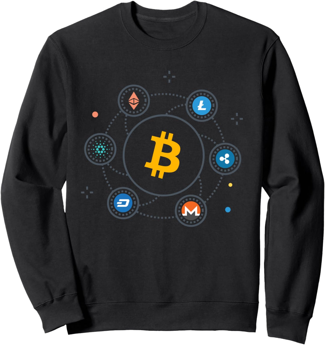 Krypto Währung Bitcoin Unterstützung Krypto Logo Blockkette Sweatshirt