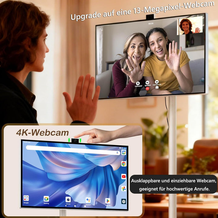 OFD Monitor 27'',Outdoor Fernseher,Portabel Monitor,Touch Screen,Android 13 OS,60Hz,6+128GB Portable