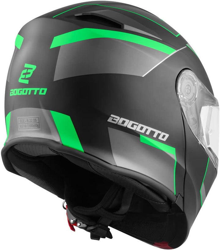 Bogotto V271 Delta Klapphelm schwarz/grün XS, schwarz/grün XS