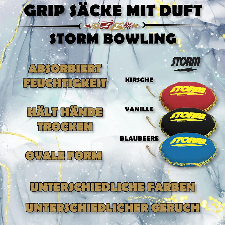 EMAX | Bowling-Zubehör - Storm Grip Bag | Grip Sack mit Duft | Rosinbag - Grip Ball Stormoji Blau -