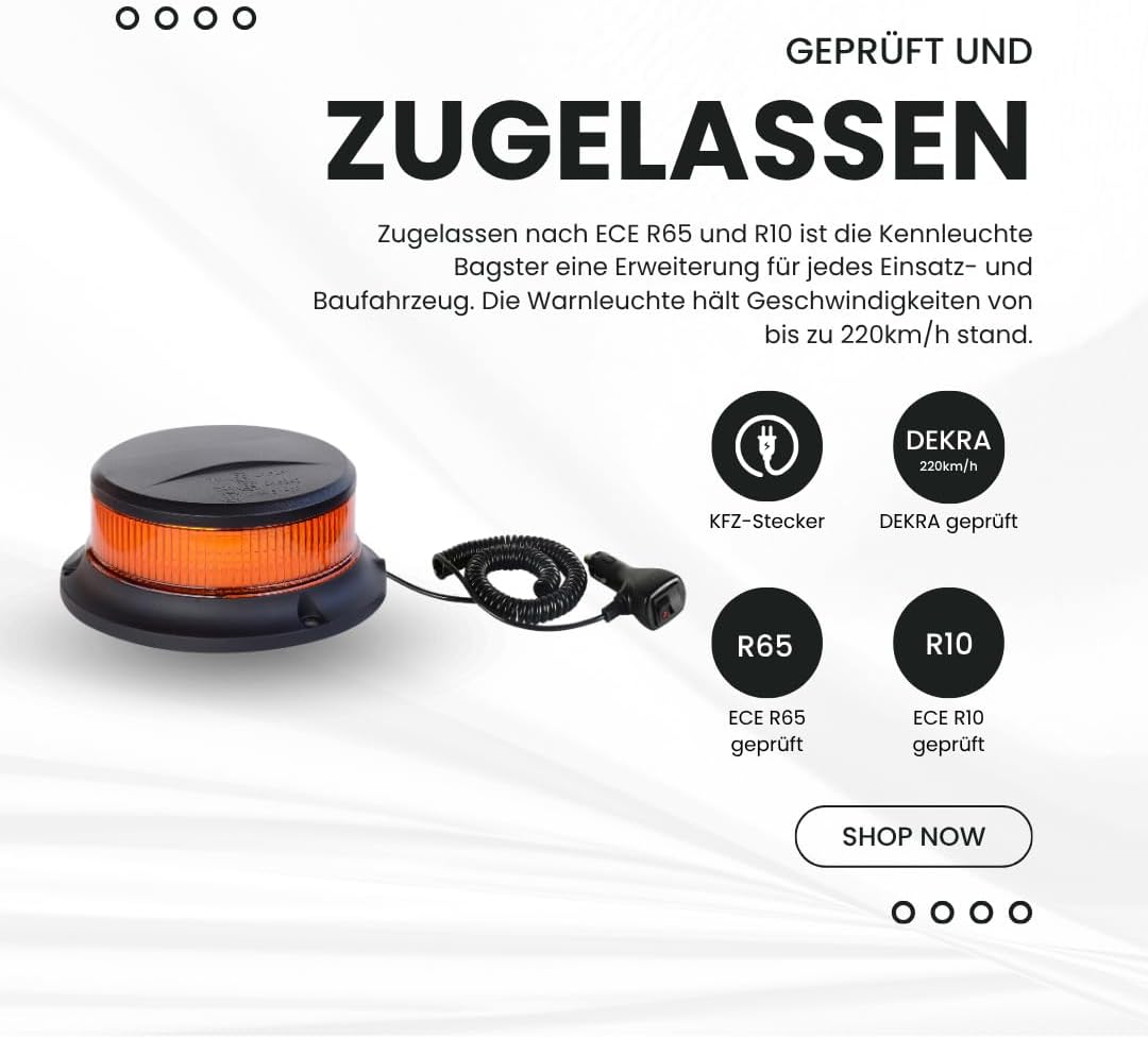 Raptors LED Technik Bagster | Zulassung ECE R65 | DEKRA geprüft bis 220km/h | 10–30V DC | Mobile Ken