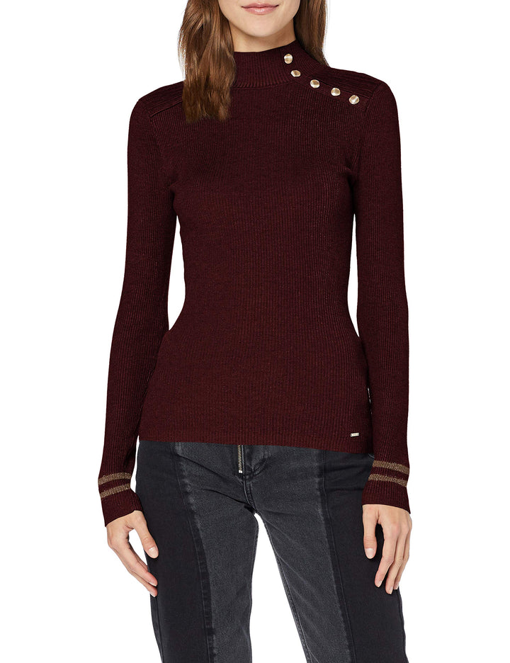 Morgan Damen Pull Boutons Épaule Mavao Pullover XS Weinrot, XS Weinrot