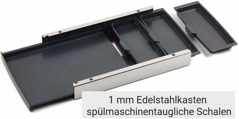 Schneidbox Kunststoff - Schneidebrett Mit 4 Auffangschalen Im Edelstahlkasten - Patentiertes Trennsy