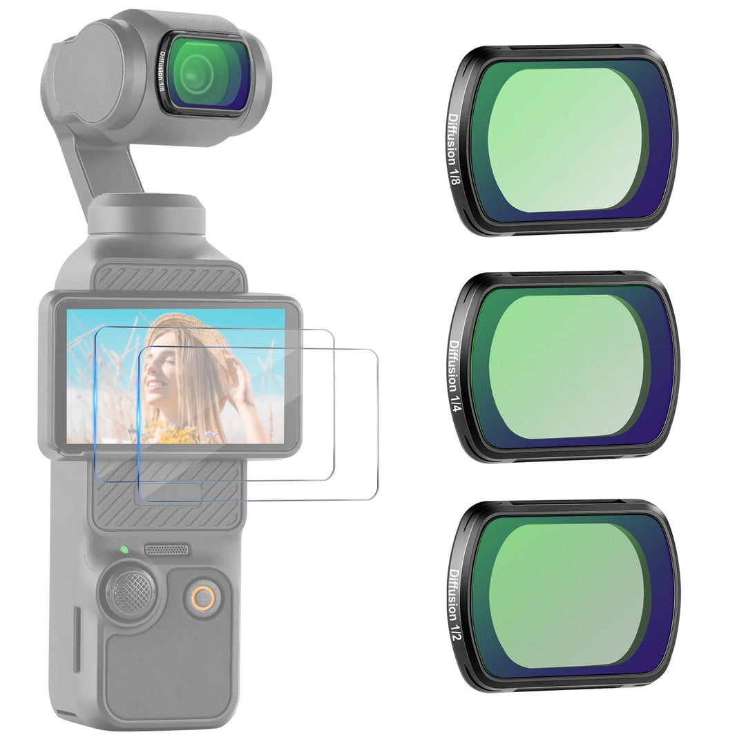 NEEWER Black Diffusion 1/2, 1/4, 1/8 Filter Set für einen filmischen Nebeleffekt, kompatibel mit DJI