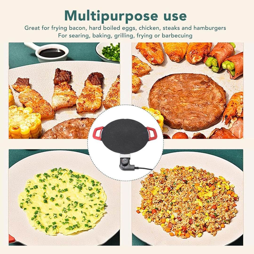 11,8 Zoll Elektrische Grillplatte, Antihaftbeschichtetes, Rauchfreies Elektrisches BBQ-Grill-Backble