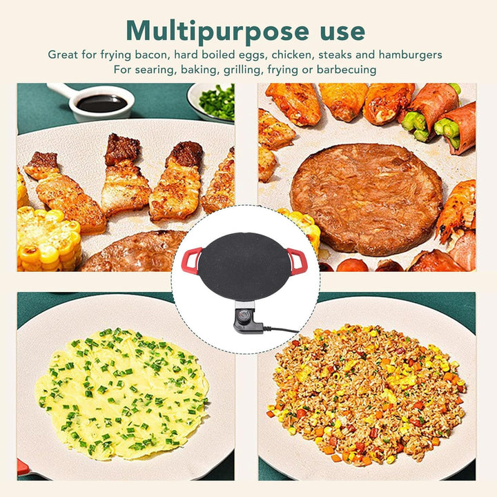 11,8 Zoll Elektrische Grillplatte, Antihaftbeschichtetes, Rauchfreies Elektrisches BBQ-Grill-Backble