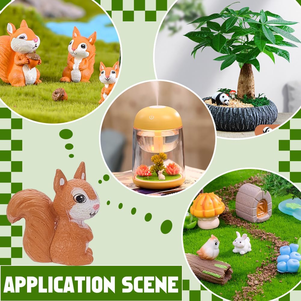 50 Stück Mini Eichhörnchen Aus Kunstharz Miniatur Eichhörnchen Figuren Winzige Waldtierfiguren 22x11