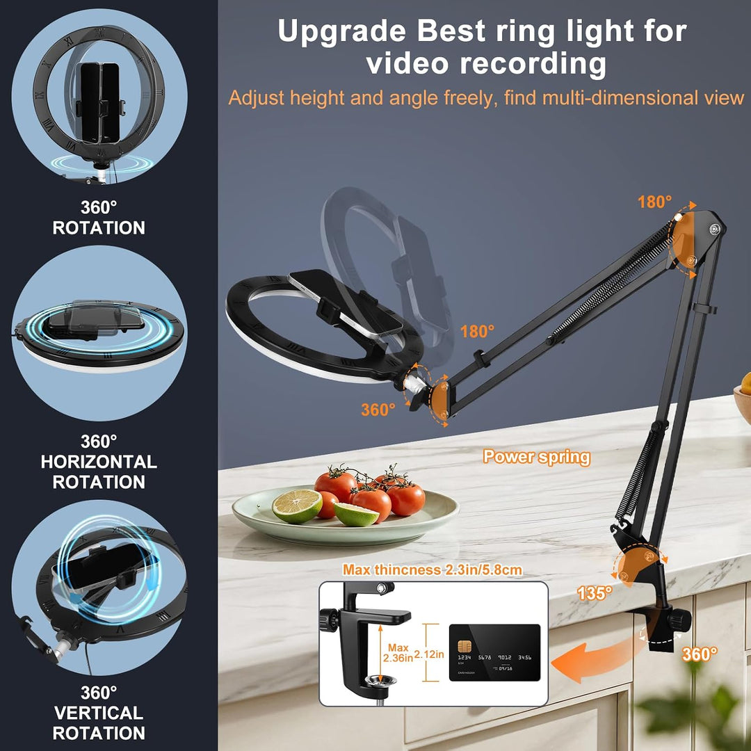 Ringlicht mit Stativ Handy Overhead 10&