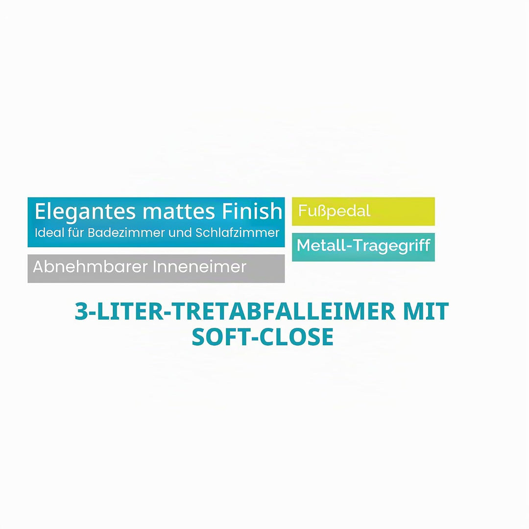 Beldray LA038098BLKFEU7 Badezimmer-Fusspedal-Mülleimer - Kleiner runder Edelstahl-Hygienemülleimer f