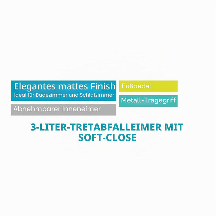 Beldray LA038098BLKFEU7 Badezimmer-Fusspedal-Mülleimer - Kleiner runder Edelstahl-Hygienemülleimer f