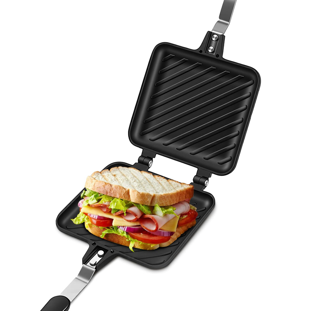 Heisser Sandwich-Maker, Antihaft-Panini-Pfanne, Sandwich-Pfanne, Frühstück, Doppelseitige Bratpfanne