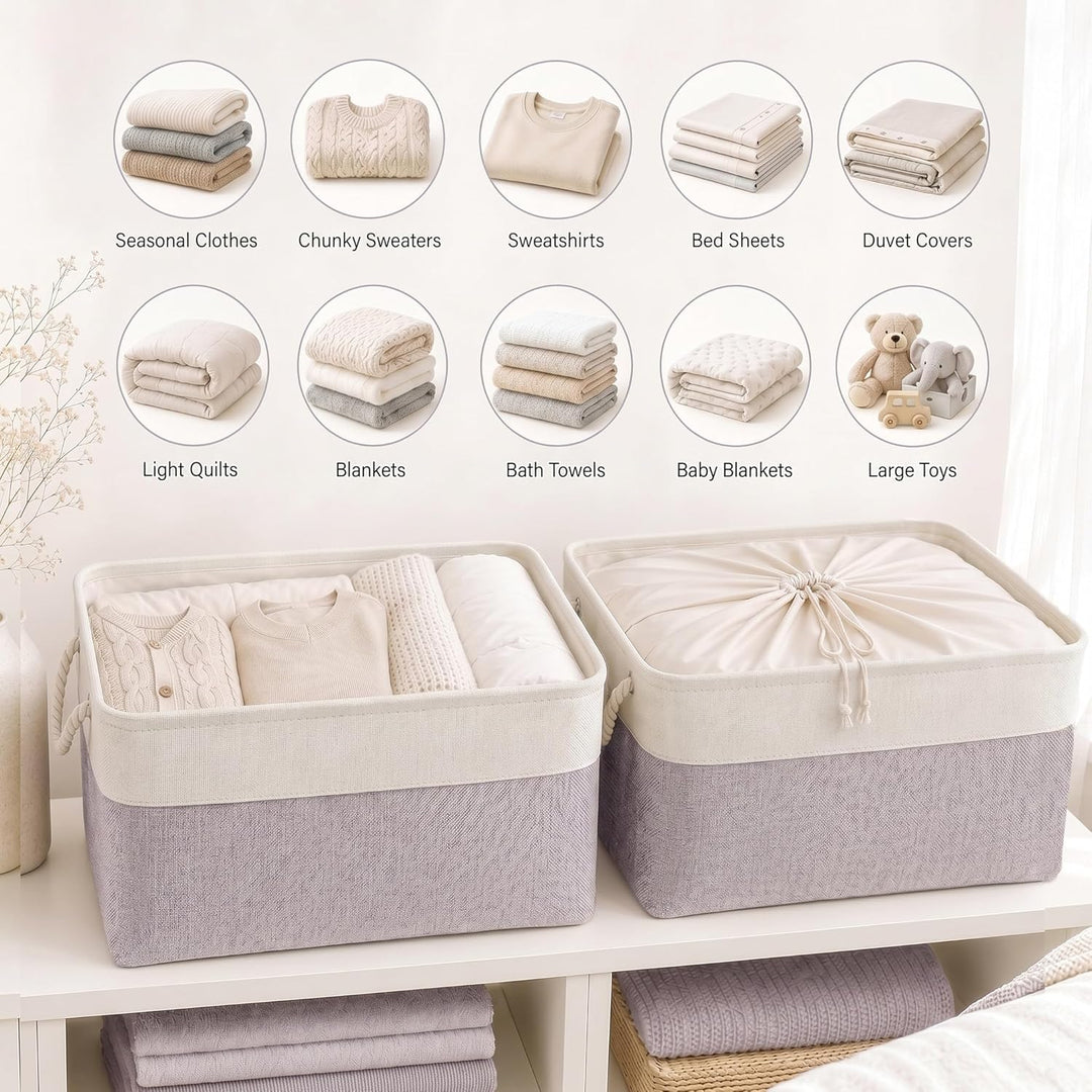 Mangata aufbewahrungskorb Stoff 4er Set, aufbewahrungsbox gross Schrank, Korb aufbewahrung Stoff mit
