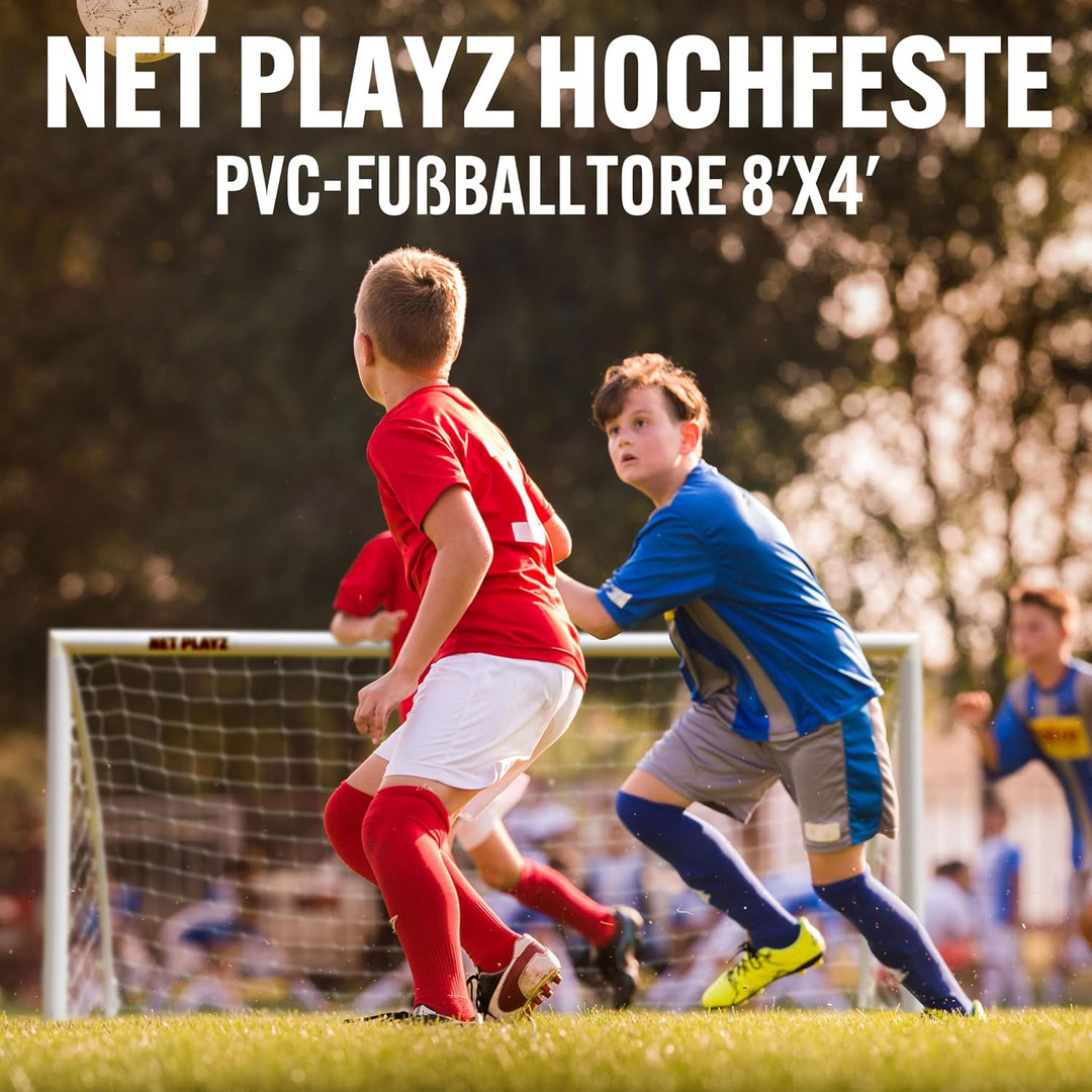 NET PLAYZ Fussballtore für den Garten, hochbelastbar, schneller Aufbau | Fussballgeschenke für alle