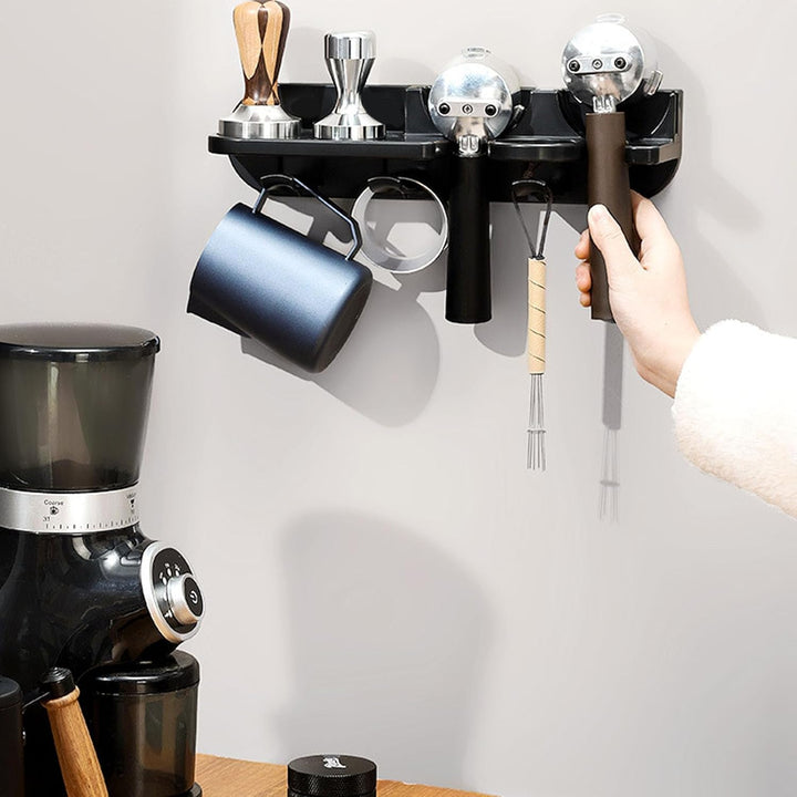 Espresso-Siebträger-Wandhalterung, Platzsparender Schwebender Kaffeestations-Organizer mit 58-mm-Sie