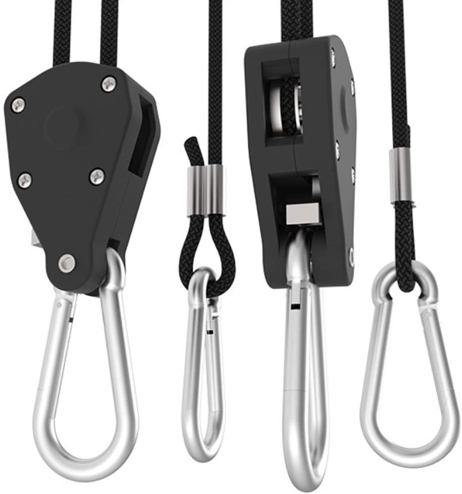 6 Paar 0,3 cm robuste Ratschenaufhänger, verstellbare Seilaufhänger für Pflanzenventilator, Filter,