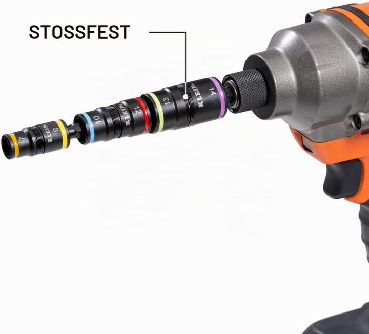 Klein Tools 32933M | 6-in-1 Flip-Stecknuss-Set | 7, 8, 10, 12, 13, 14mm metrisch | Impact-Rated Stah