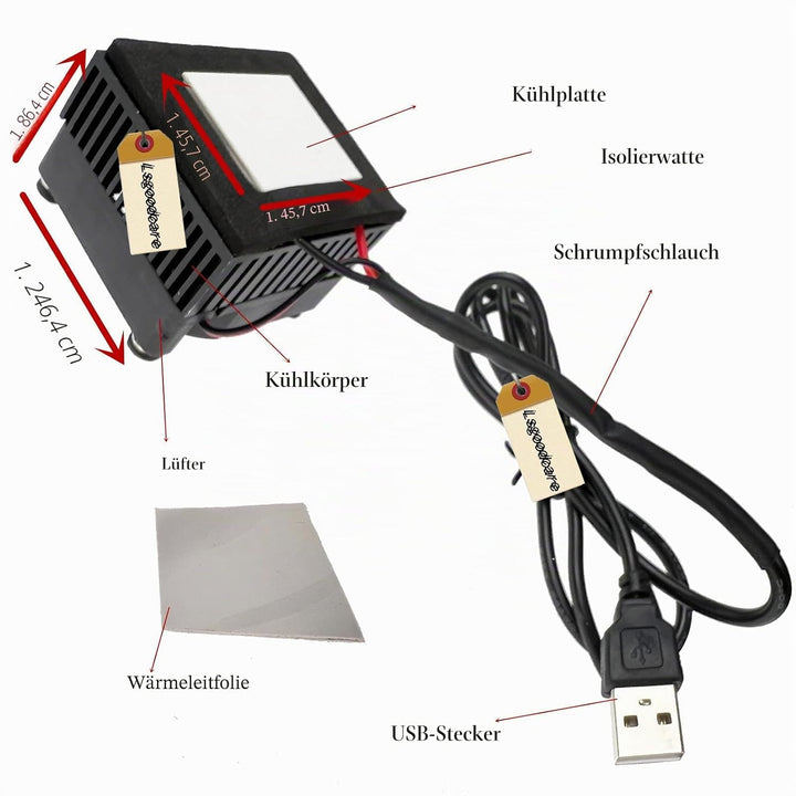 Lsgoodcare 5 V Handy-Kühlkörper-Modul-Set, USB-Halbleiter-Kühler, Tablet-Kühlsystem, Peltier-Kühlkör