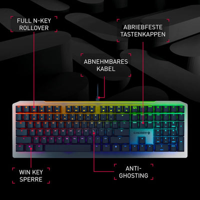 CHERRY MV 3.0, mechanische Gaming-Tastatur mit RGB-Beleuchtung, Deutsches Layout (QWERTZ), leuchtsta