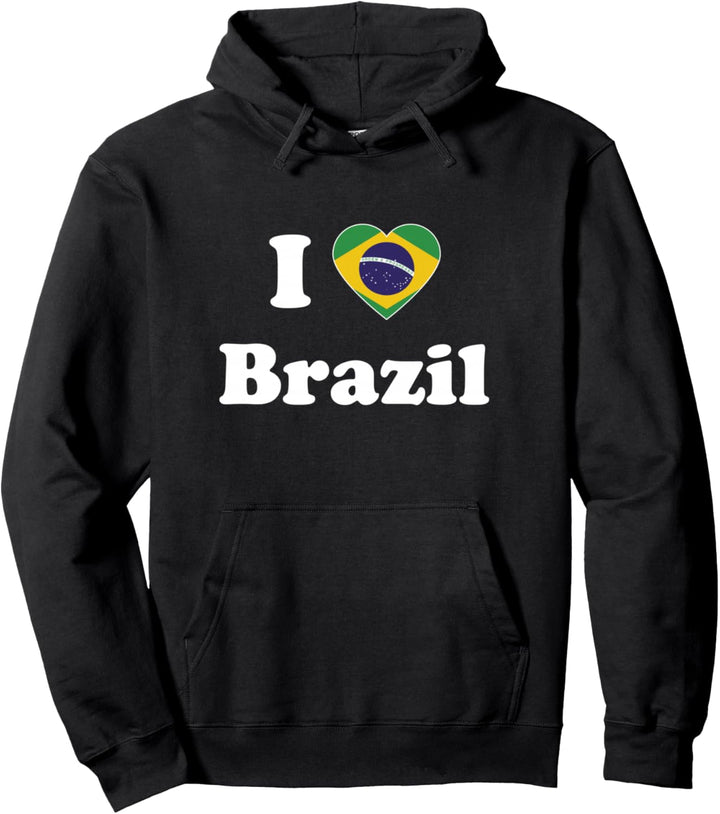 I Love Brazil I Heart Brazil Brazilian Pullover Hoodie