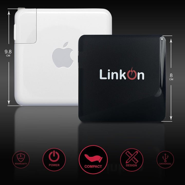 LinkOn Ganius 140W PD3.1 Wandladegerät mit GaN-Technologie, 140W/100W USB-C und 20W QC3.0 USB-A, 3-P