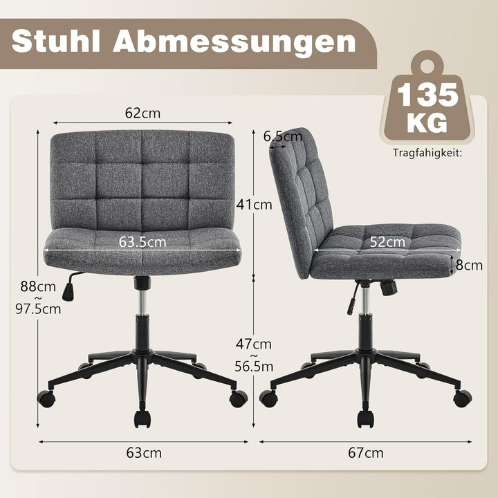 Hellove Bürostuhl Schreibtischstuhl mit breiter Sitzfläche, Ergonomischer Schneidersitz Stuhl ohne A
