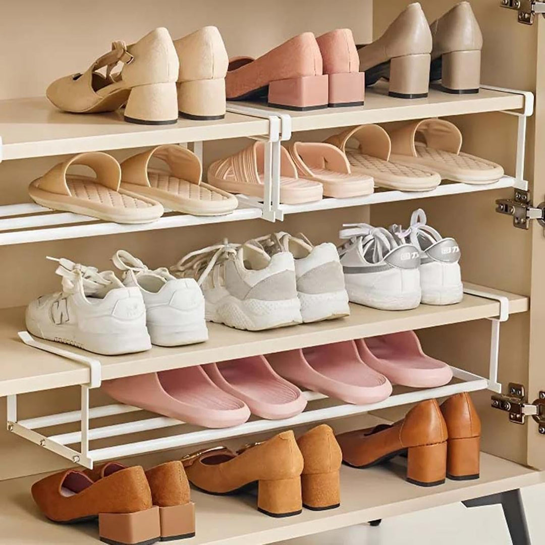 Schuh-Organizer | Einziehbares Schuhregal | mehrlagige Trennwand Schuhhalter, platzsparende Schublad